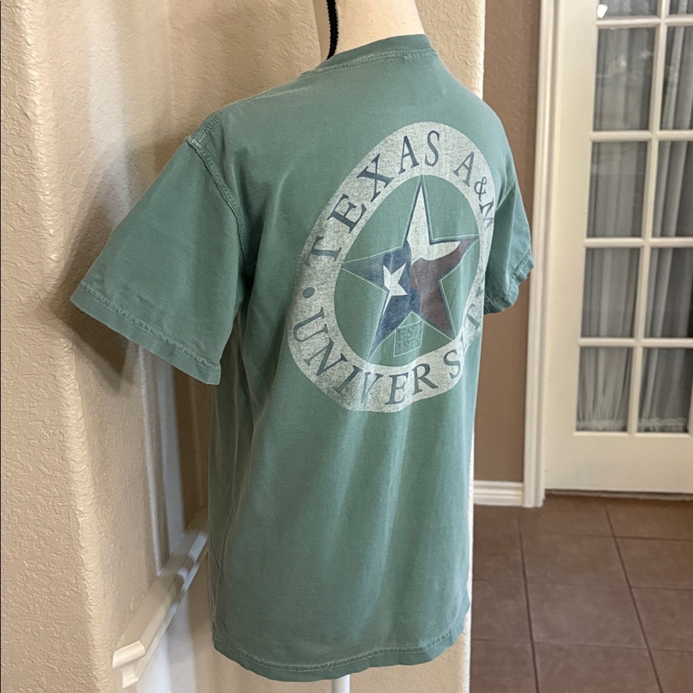 Comfort Color Texas A&M University green pocket tee Size S - Picture 11 of 17